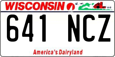 WI license plate 641NCZ