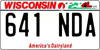 WI license plate 641NDA