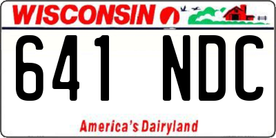 WI license plate 641NDC
