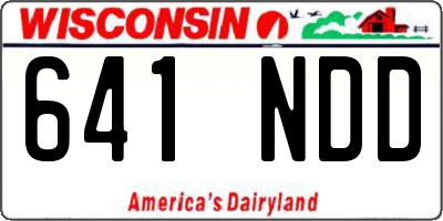 WI license plate 641NDD