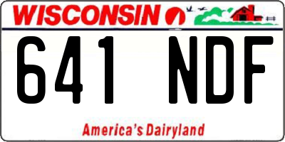 WI license plate 641NDF