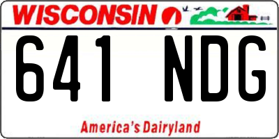 WI license plate 641NDG