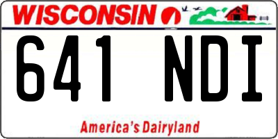 WI license plate 641NDI