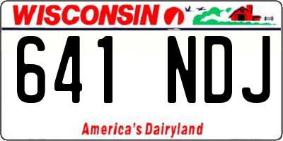 WI license plate 641NDJ