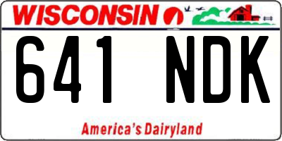 WI license plate 641NDK