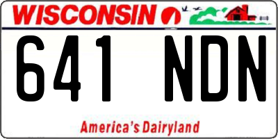 WI license plate 641NDN