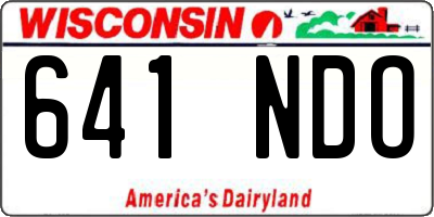 WI license plate 641NDO