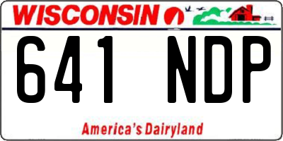 WI license plate 641NDP