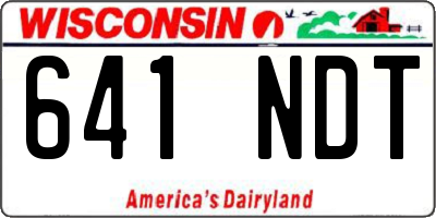 WI license plate 641NDT