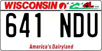 WI license plate 641NDU
