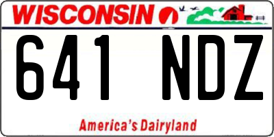 WI license plate 641NDZ