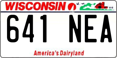 WI license plate 641NEA