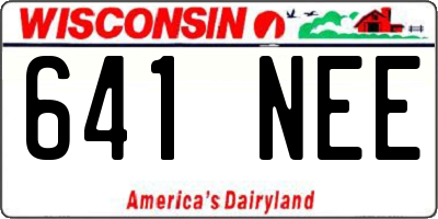 WI license plate 641NEE