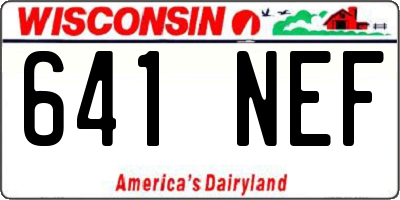 WI license plate 641NEF