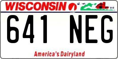 WI license plate 641NEG