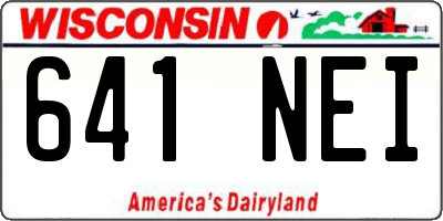 WI license plate 641NEI
