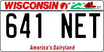 WI license plate 641NET