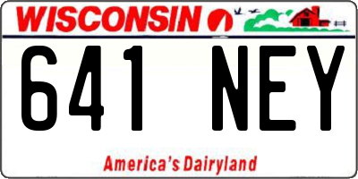 WI license plate 641NEY