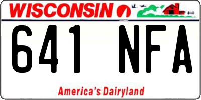 WI license plate 641NFA