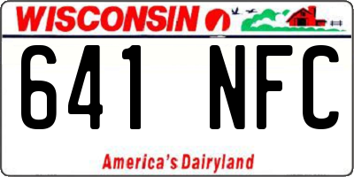 WI license plate 641NFC