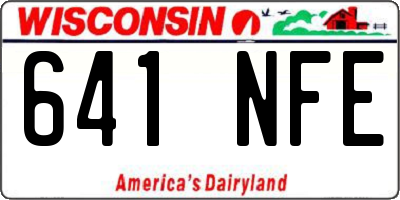 WI license plate 641NFE