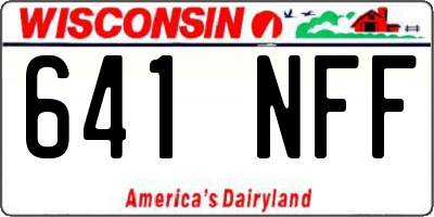WI license plate 641NFF