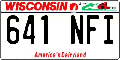 WI license plate 641NFI