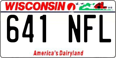WI license plate 641NFL
