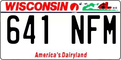 WI license plate 641NFM