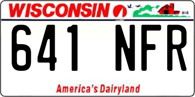 WI license plate 641NFR
