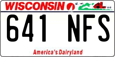 WI license plate 641NFS