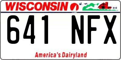 WI license plate 641NFX
