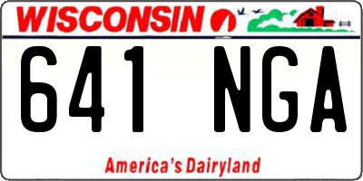 WI license plate 641NGA