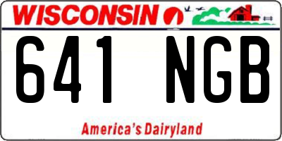 WI license plate 641NGB