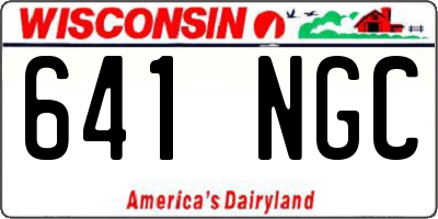 WI license plate 641NGC