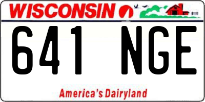 WI license plate 641NGE