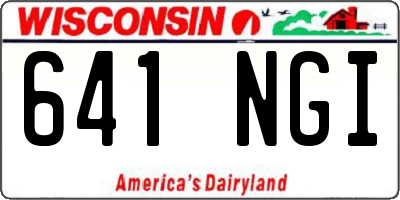 WI license plate 641NGI