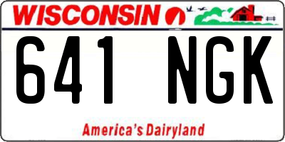 WI license plate 641NGK