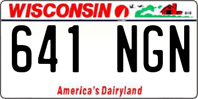WI license plate 641NGN