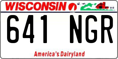 WI license plate 641NGR