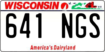 WI license plate 641NGS