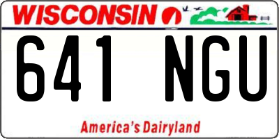 WI license plate 641NGU