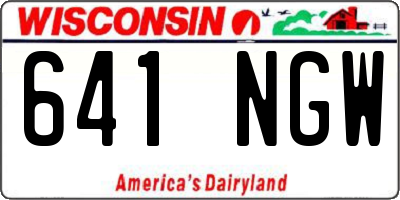 WI license plate 641NGW