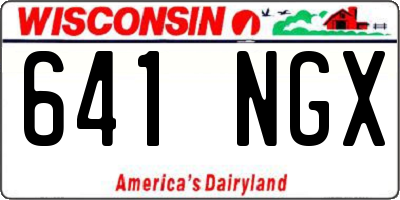 WI license plate 641NGX