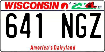 WI license plate 641NGZ