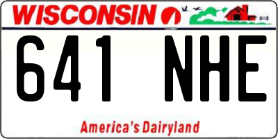 WI license plate 641NHE