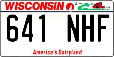 WI license plate 641NHF
