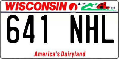 WI license plate 641NHL