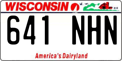 WI license plate 641NHN