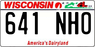 WI license plate 641NHO